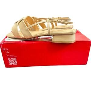 Journee Womens Tabatha Flat Sandals, Widths Available, Nude 10W.